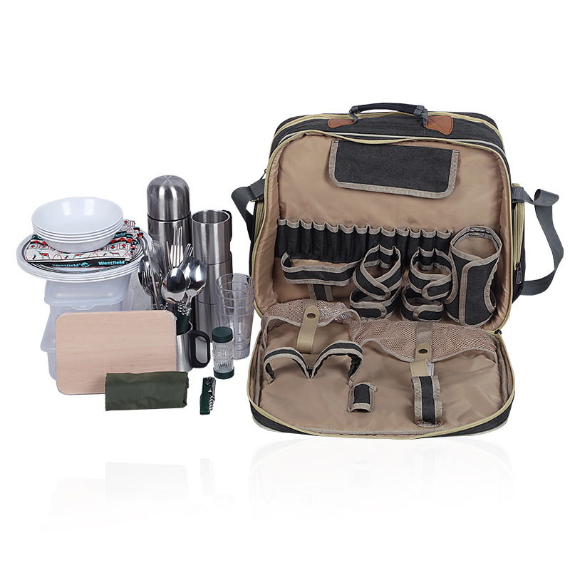 Camping Cooking Dishes - Portable Luxury Camping Picnic Tableware Set