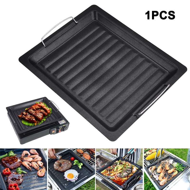 Camping Cooking Equipment - Outdoors Thick Square Grill Pan With
