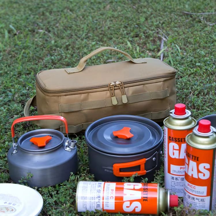 Camping Outdoor Cooking Set - Oxford Cloth Cookware Storage Bag, Double