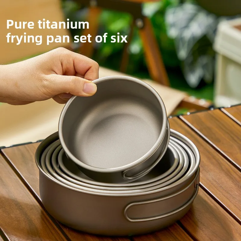 Camping Outdoor Cooking Set - Titanium Outdoor Pot Set Picnic Camping