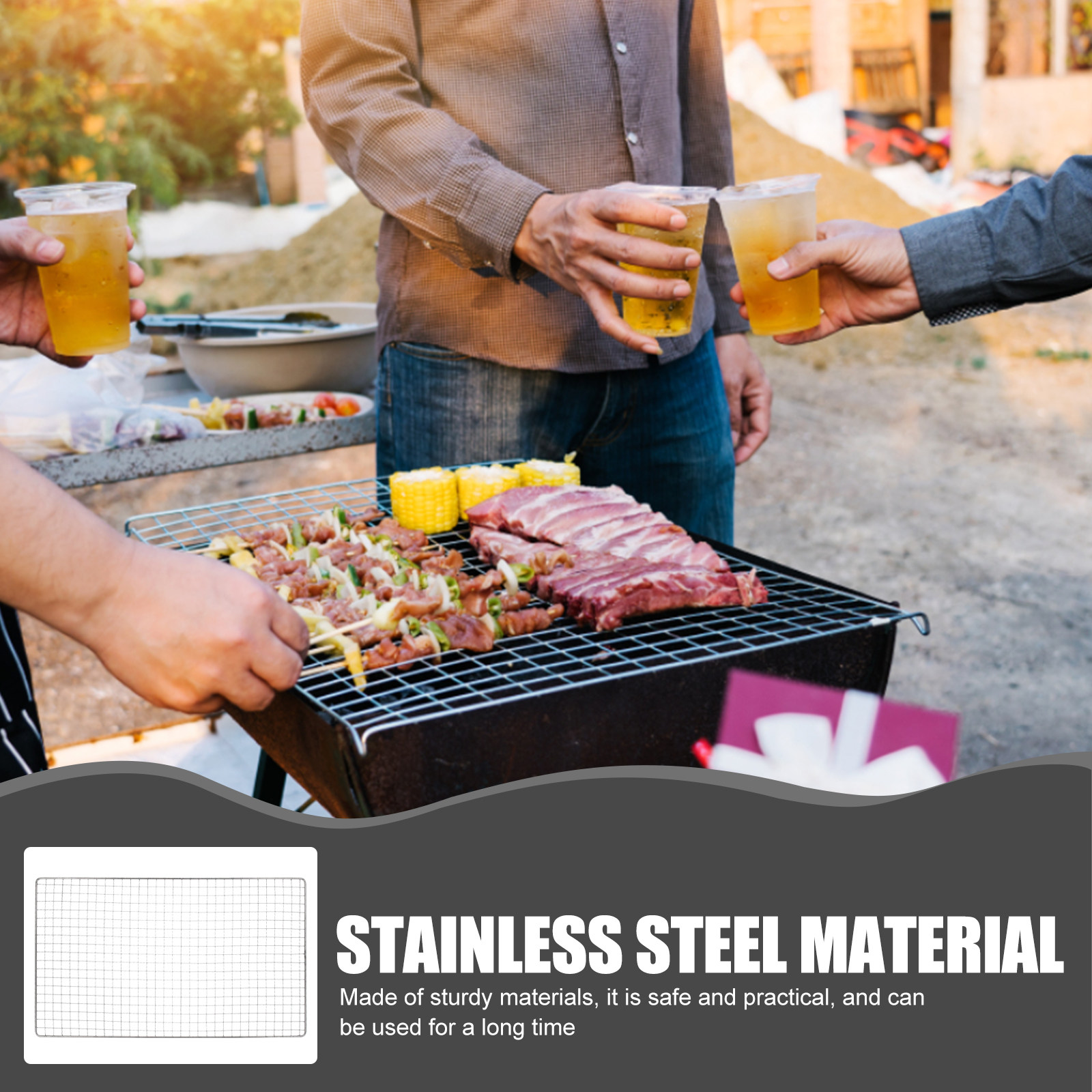 Camping Cooking Mesh - 2Pcs Stainless Steel Bbq Grill Mesh