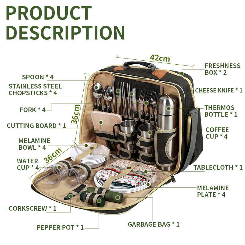 Portable Luxury Camping Picnic - огляд і ціна Camping Cooking Dishes