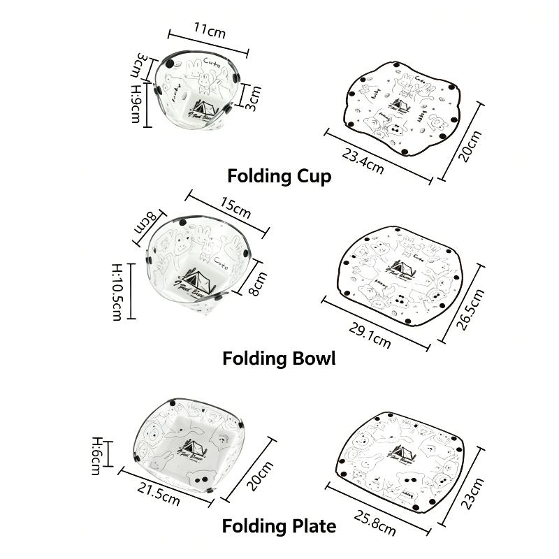 1/3PCS Foldable Bowls Cups & P - огляд і ціна Camping Cooking Bowl