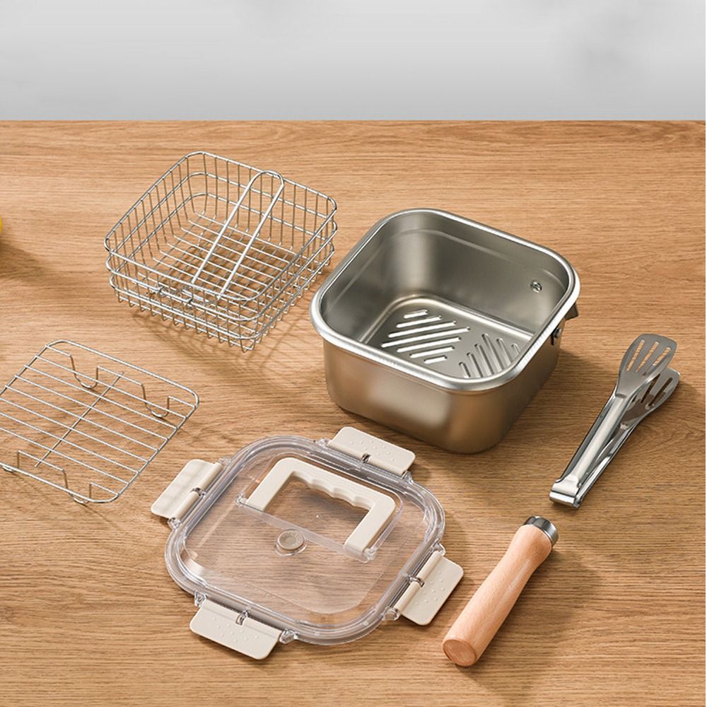 Portable Stainless Steel Fryin - огляд і ціна Camping Cooking Set Large