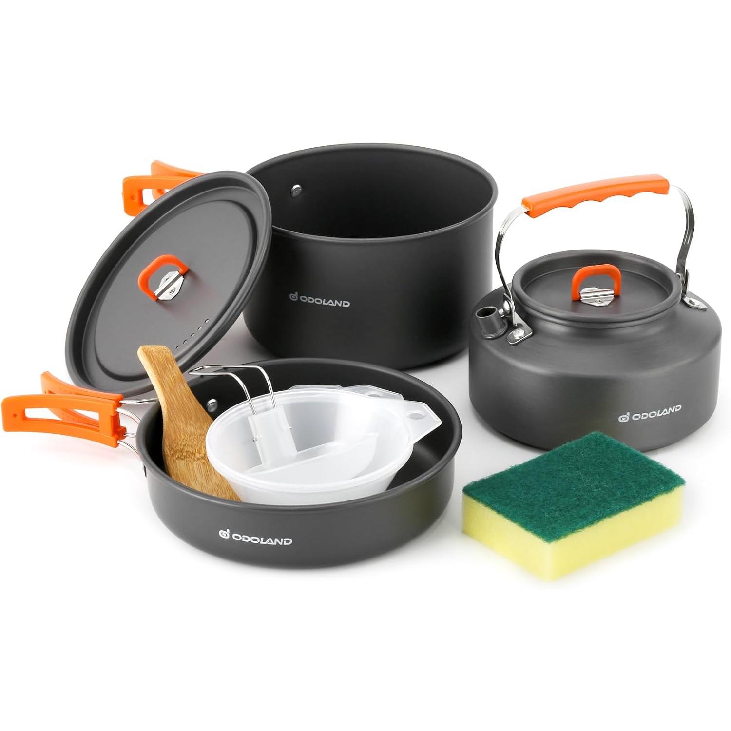 Odoland 10pcs Camping Cookware - огляд і ціна Camping Cooking Set Large