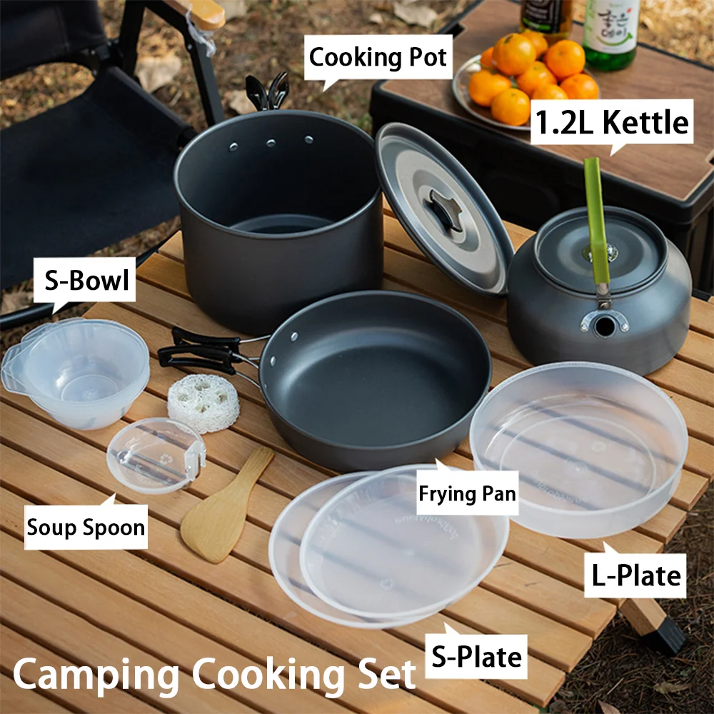 Large Capacity Non-Stick Campi - огляд і ціна Camping Cooking Set Large