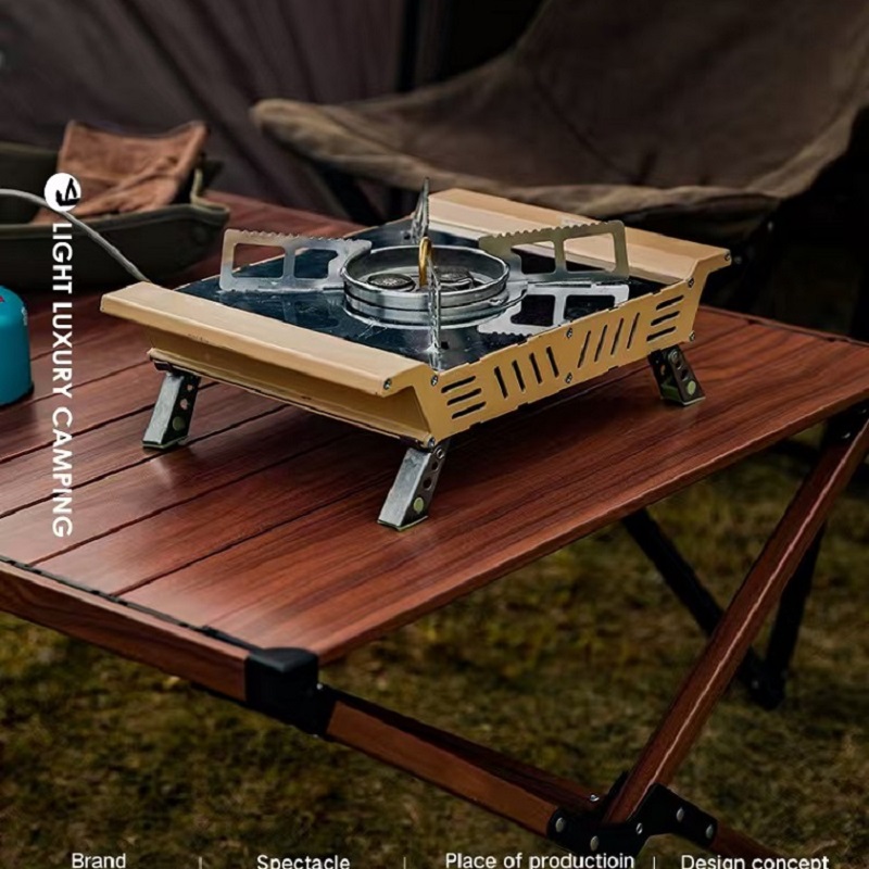 Portable 3-Burner 7000W Campin - огляд і ціна Camping Cooking Table With Windshield