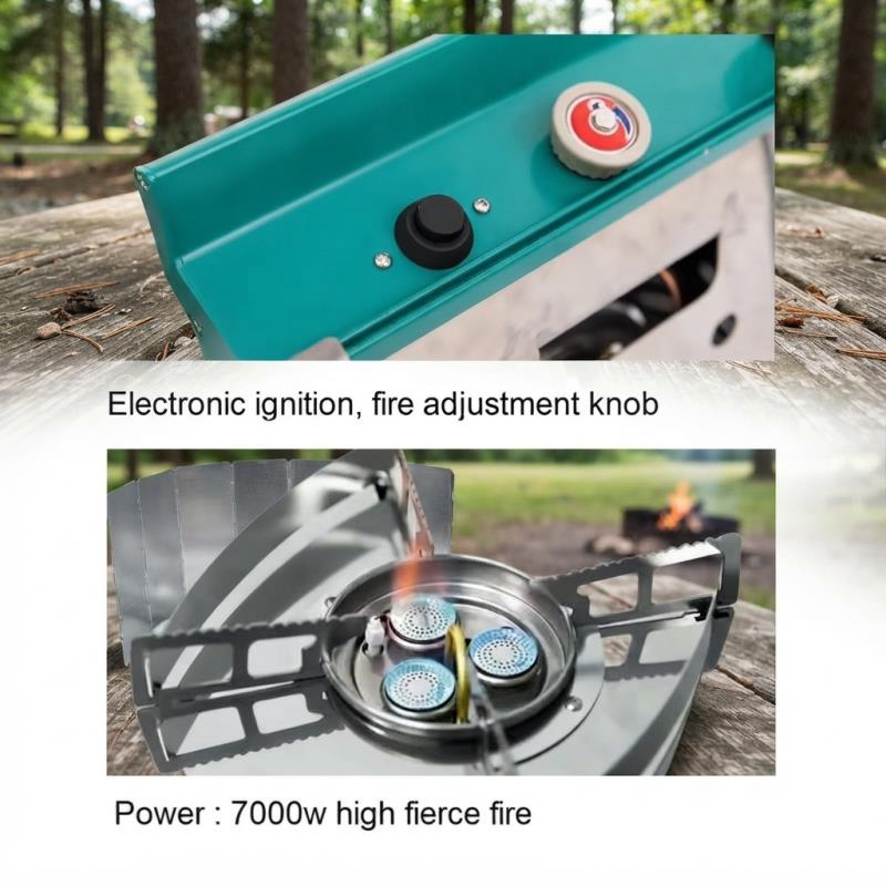 Portable 3-Burner 7000W Campin - огляд і ціна Camping Cooking Table With Windshield