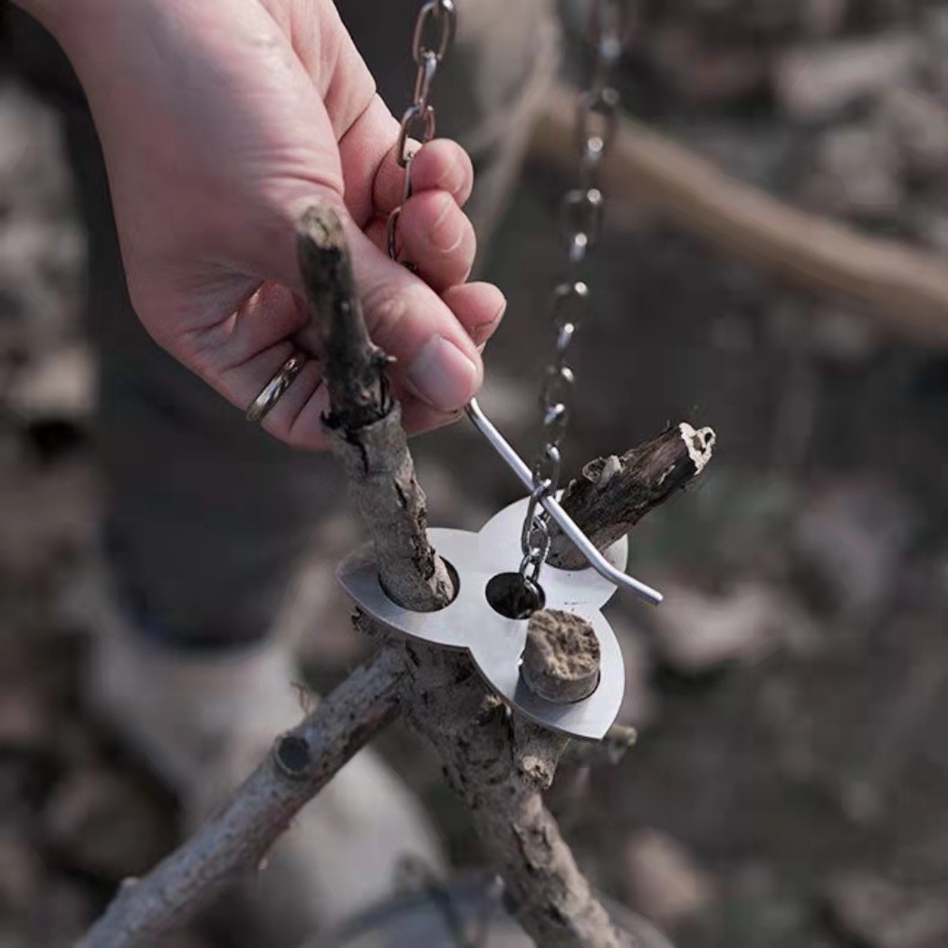 Stainless Steel Camping Tripod - огляд і ціна Camping Outdoor Cooking Set
