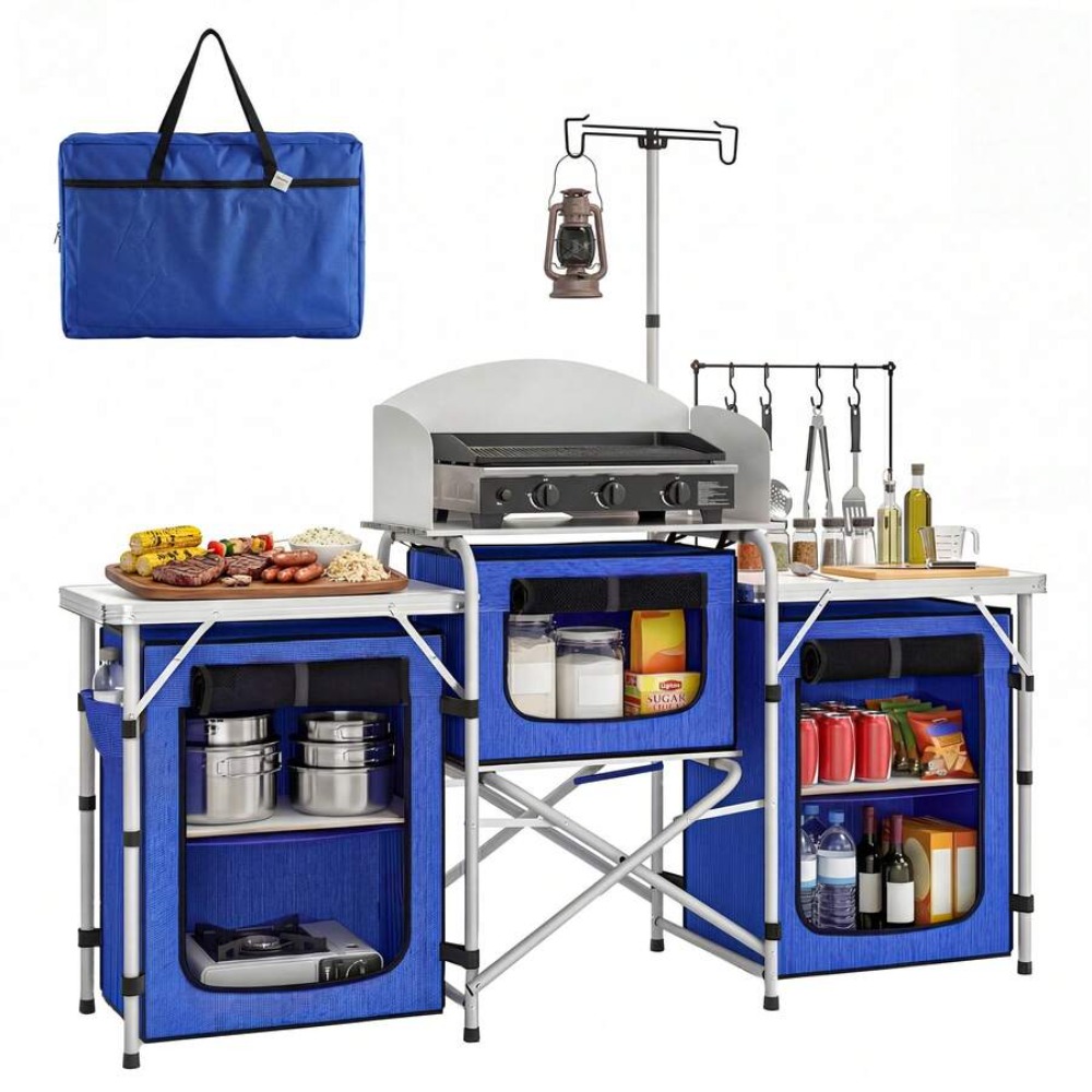 Aluminum Camping Kitchen Table - огляд і ціна Camping Cooking Table With Windshield