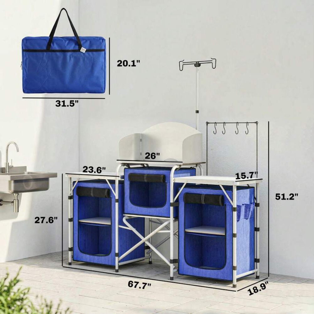 Aluminum Camping Kitchen Table - огляд і ціна Camping Cooking Table With Windshield